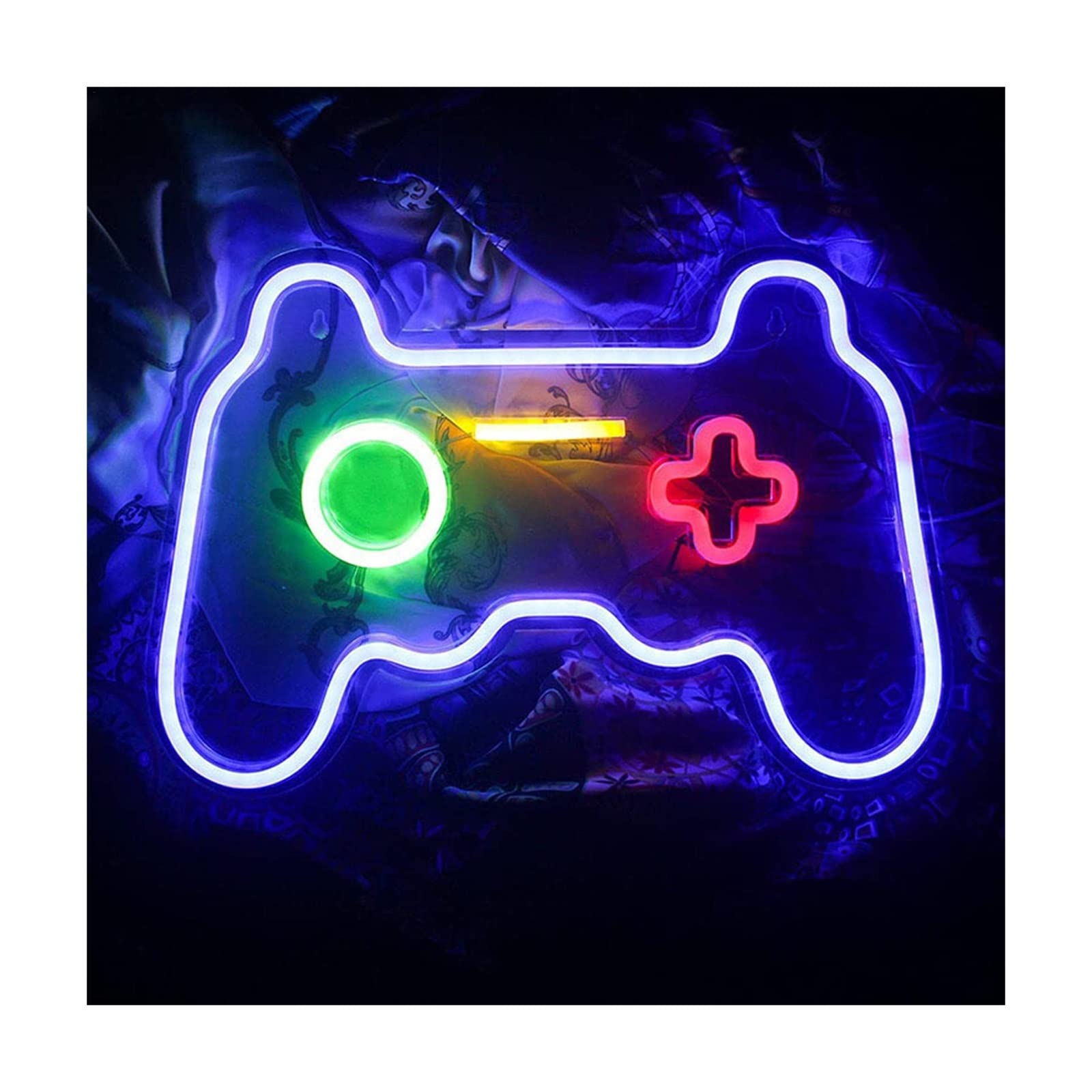 AIDELAI Game Icon Neon Light Game neon sign LED gaming neon lampe for game room Man cave Living room wall decoration Young teen gamer gift (Color : Gamepad)