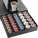 Coffee Pods Drawer Organizer Compatible with Nespresso Vertuo Pods Holds Up to 60 Small or 40 Large (Black)
