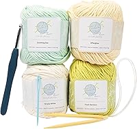 Vista 8 de mindfulknits - Kit de tejido de toalla para principiantes - Incluye hilo de tejer 100% algodón + agujas de tejer circulares y aguja de hilo