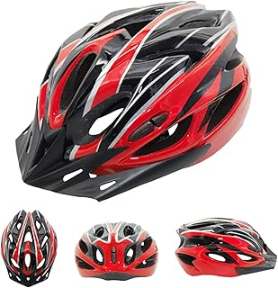 All-Purpose Bike Helmets Bicycle Helmet Cycling Helmet Lightweight Riding Bicycle Ultra-Portable Road Mountain Bike One-Piece 18 Ventilation Holes Male & Female Hat Adjustable Size (Red)