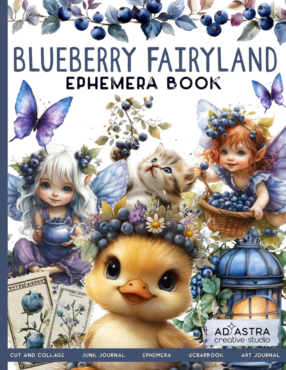 BLUEBERRY FAIRYLAND EPHEMERA: For Junk Journals, Scrapbook, Ephemera Cut And Collage And More