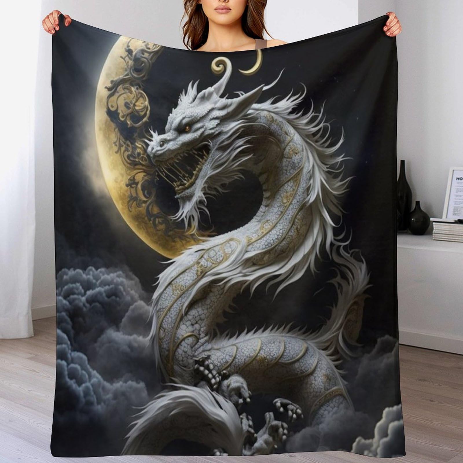 Couverture Canapé Brave Dragon Flannel Moelleuse Contre le Froid au Bureau