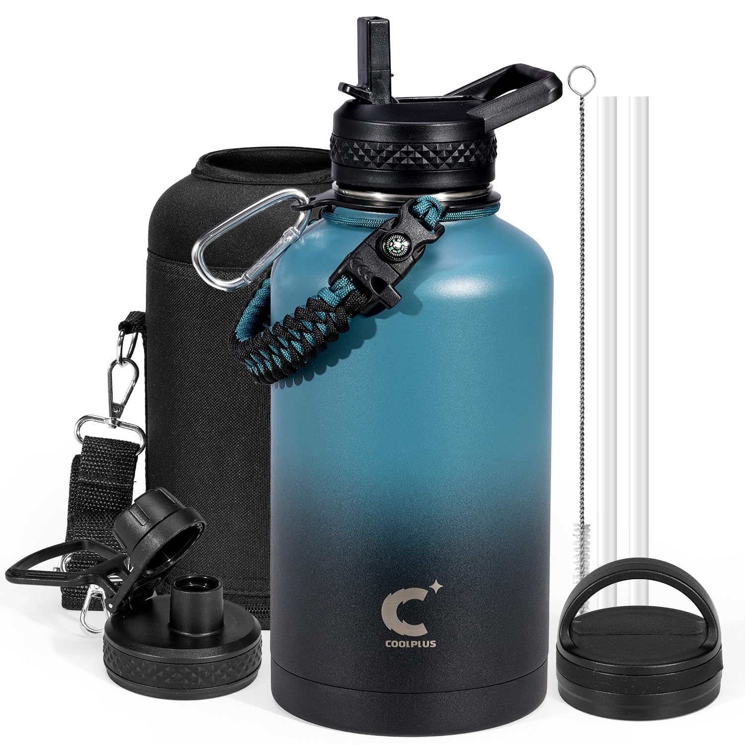 RAYMYLO Botella De Agua Aislada De 64 Oz, Acero Inoxidable Al Vacío De Triple Pared (fría Por 48 Horas), A Prueba De Fugas Y Sin BPA, Jarra De Agua De Medio