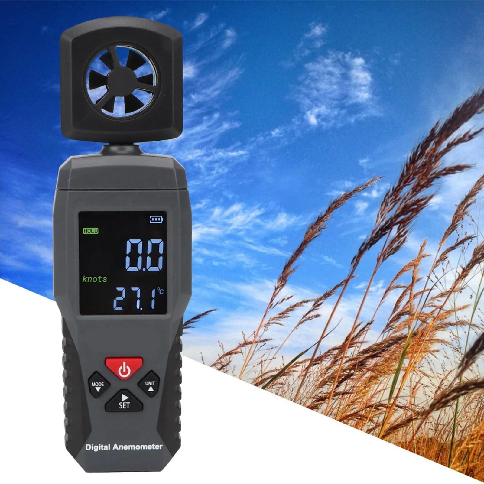 Anemómetro Portátil, Anemómetro portátil de mano, medidor de velocidad del viento