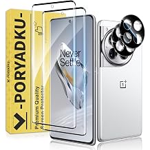 2+2 Pack for OnePlus 12 Screen Protector and Camera Protectors, Fingerprint Unlock, Anti-Scratch, Bubble-Free, Case Friendly, 9H Hardness Clear Glass Screen Protector for OnePlus 12