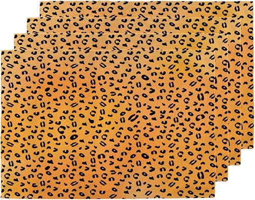 Funny Animal Print Texture Placemats Set of 4 Table Mats Washable Placemat Waterproof Place Mats for Party Home Dining Table Decor 18x12 in