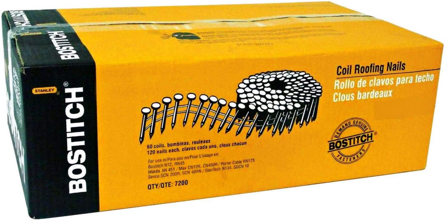 Bostitch, CR5DGAL, Roofing Nail, 1-3/4 In, PK7200