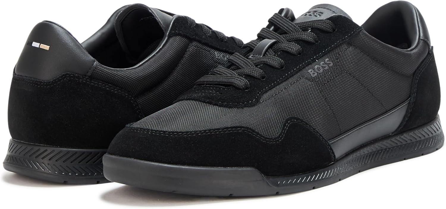BOSS Mens Leather Mix Low Top Sneaker - Image 3