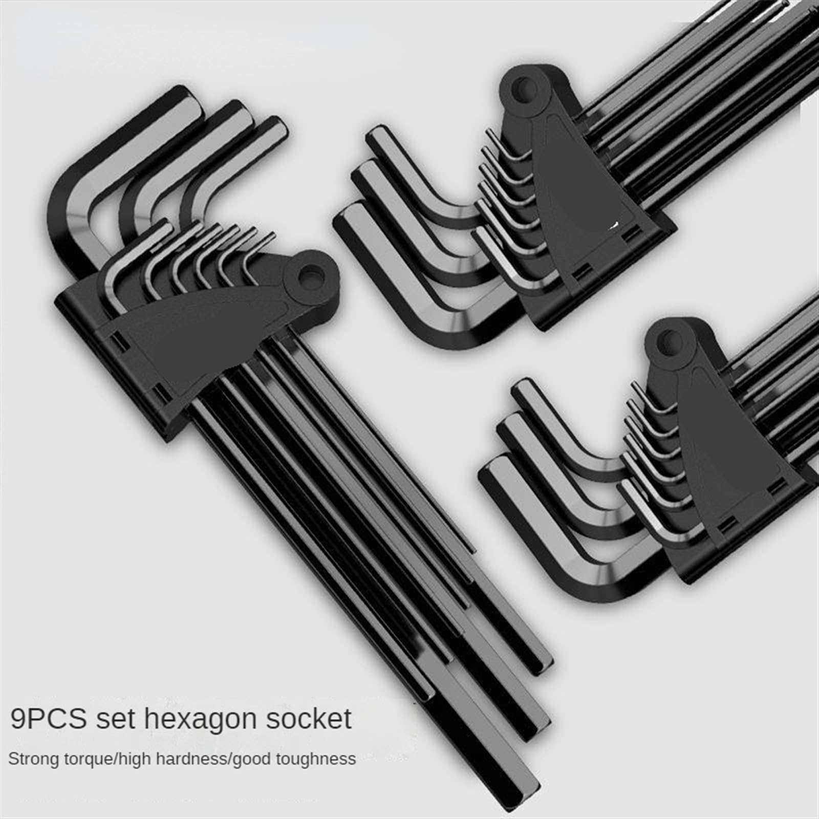 Inbusschlüssel L-förmiger Sechskantschlüsselsatz, 9-teiliges Torx und Flachkugelschlüssel Reparaturwerkzeuge für Haus und Garage, langlebiges und kompaktes Design