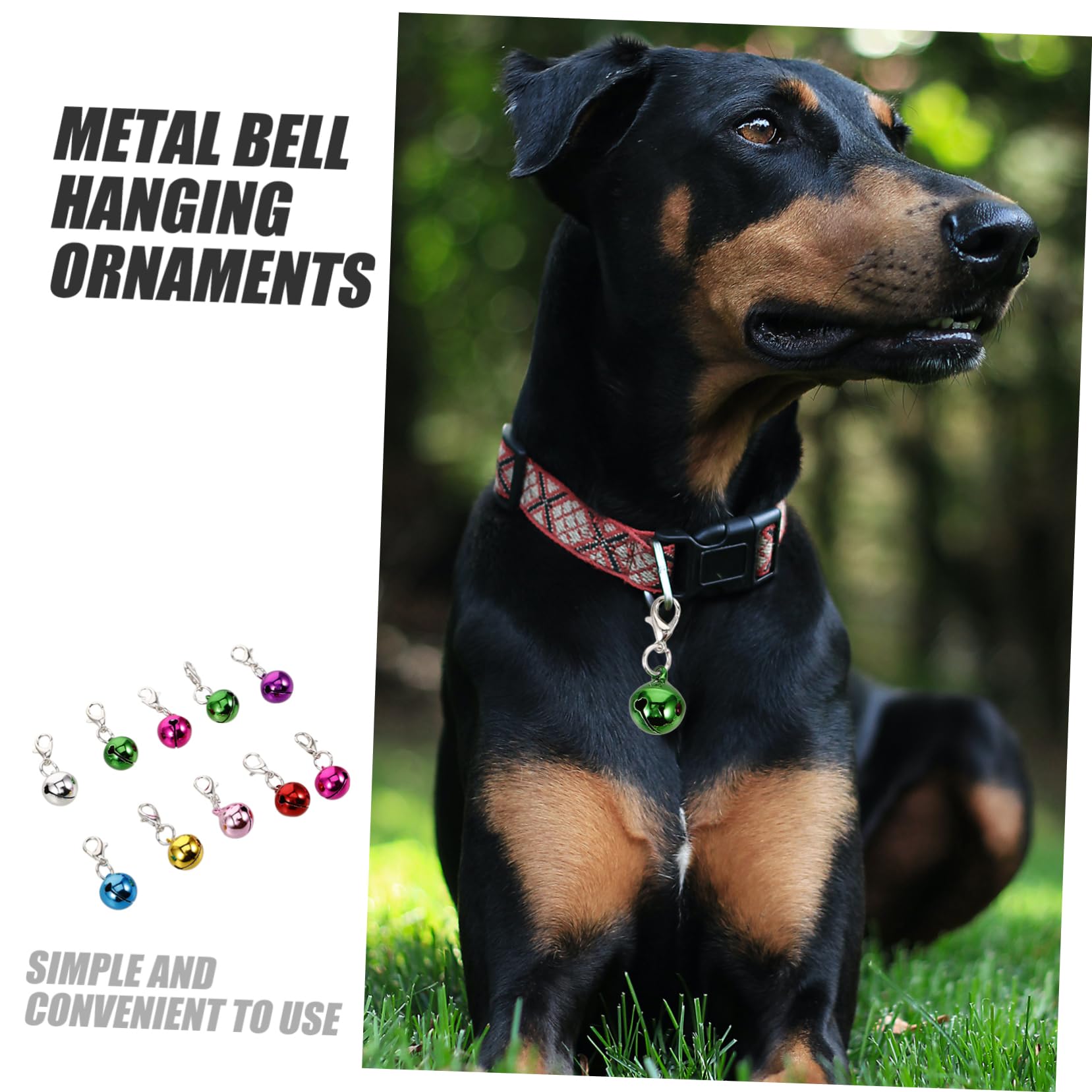 FOMIYES 4sets Cute Cat Dog Collar Bells Pet Supplies Crafted Metal Bells for Cats 10pcs*4