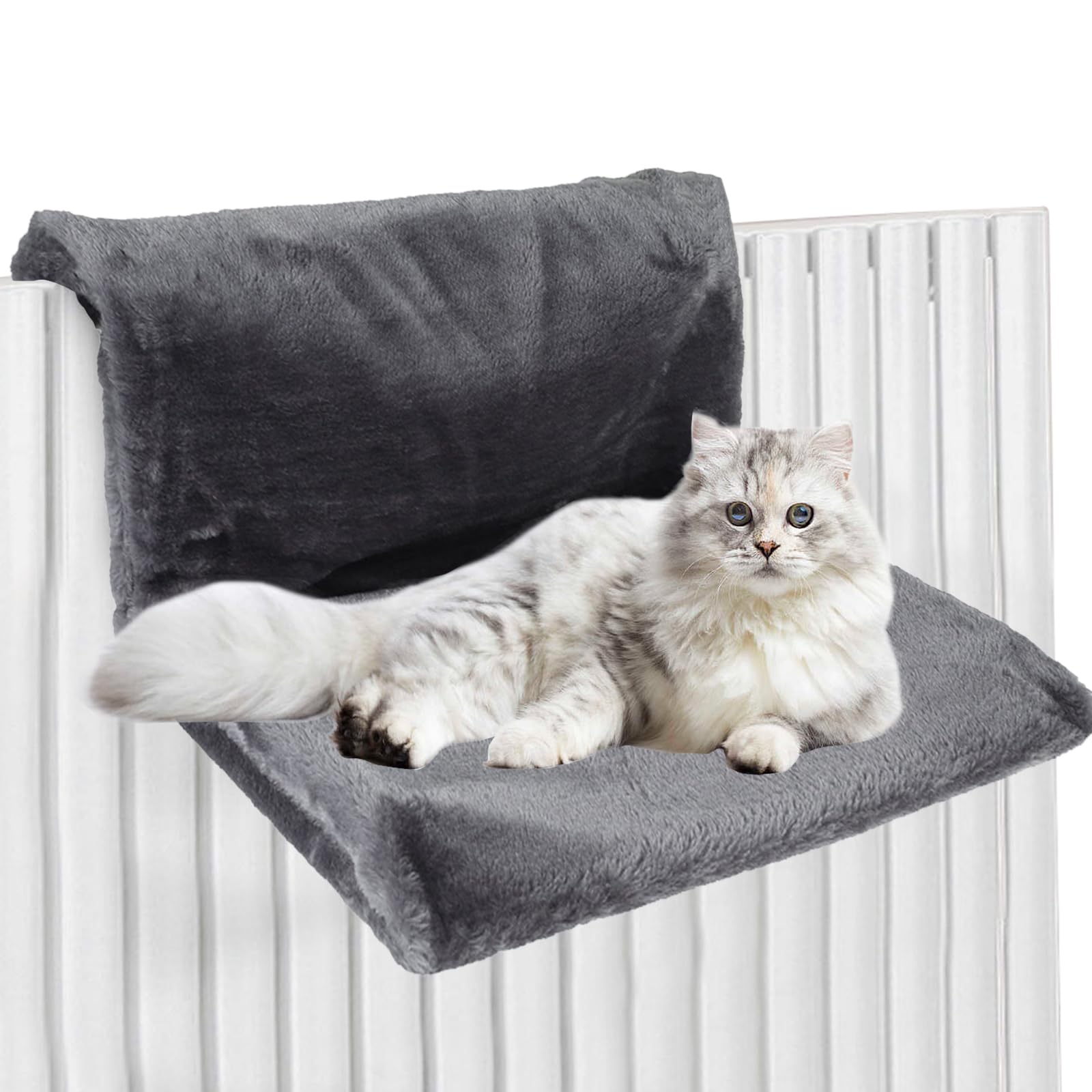 Whiwhi Kattengrot voor Binnenkatten, Kattentent met Wasbaar Kussen, Zacht en Donzig Kattenhuis, Opvouwbaar 2-in-1 Multifunctioneel Kattennest, Draagbaar Kittenhol 33 x 33 x 35 cm