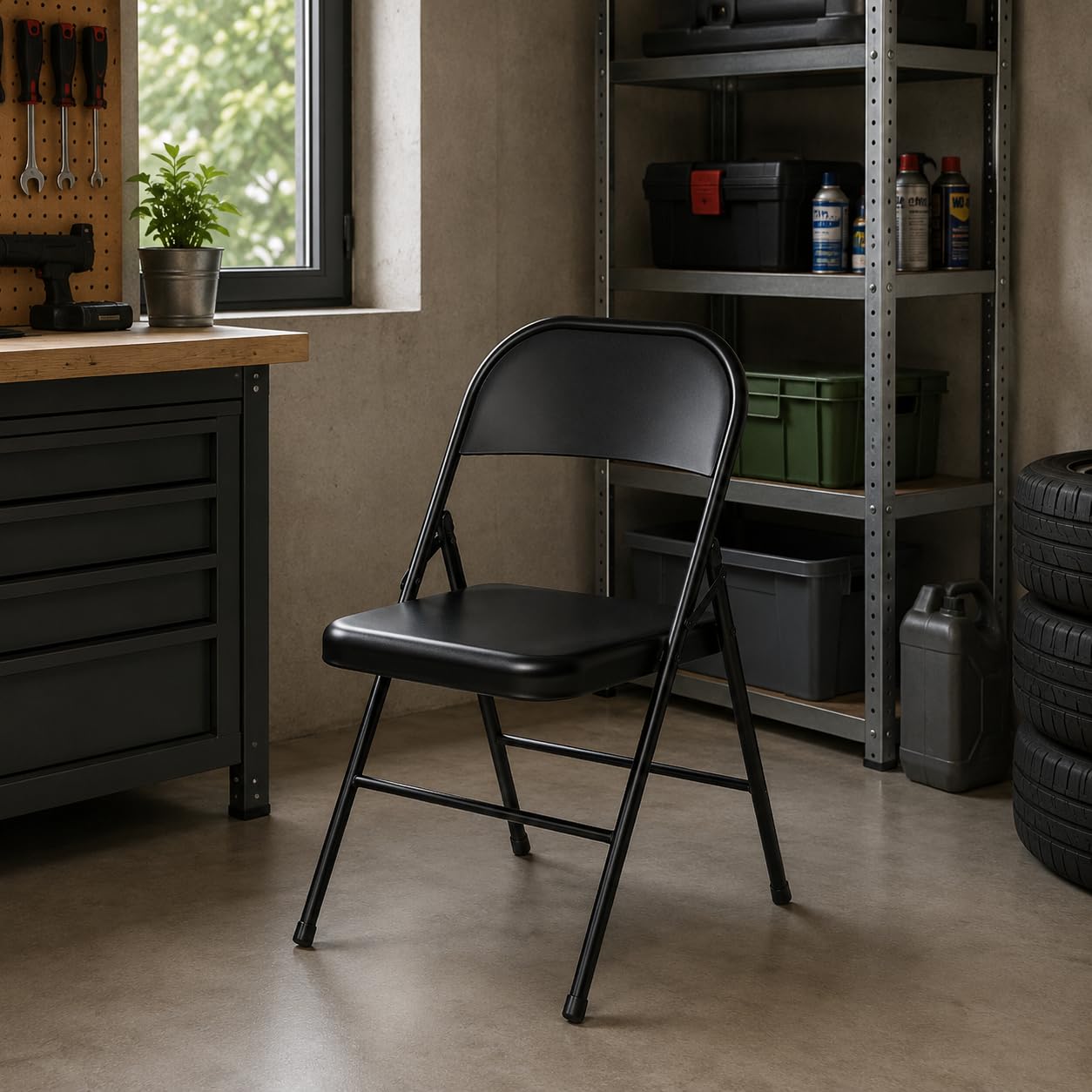 AVANTI TRENDSTORE - Cervatto - Sedia pieghevole con struttura in ferro. Seduta e schienale NON imbottiti. Disponibile in diversi colori e anche in set da 2 o 4 pezzi. Dimensioni LAP ca. 46x73x47 cm