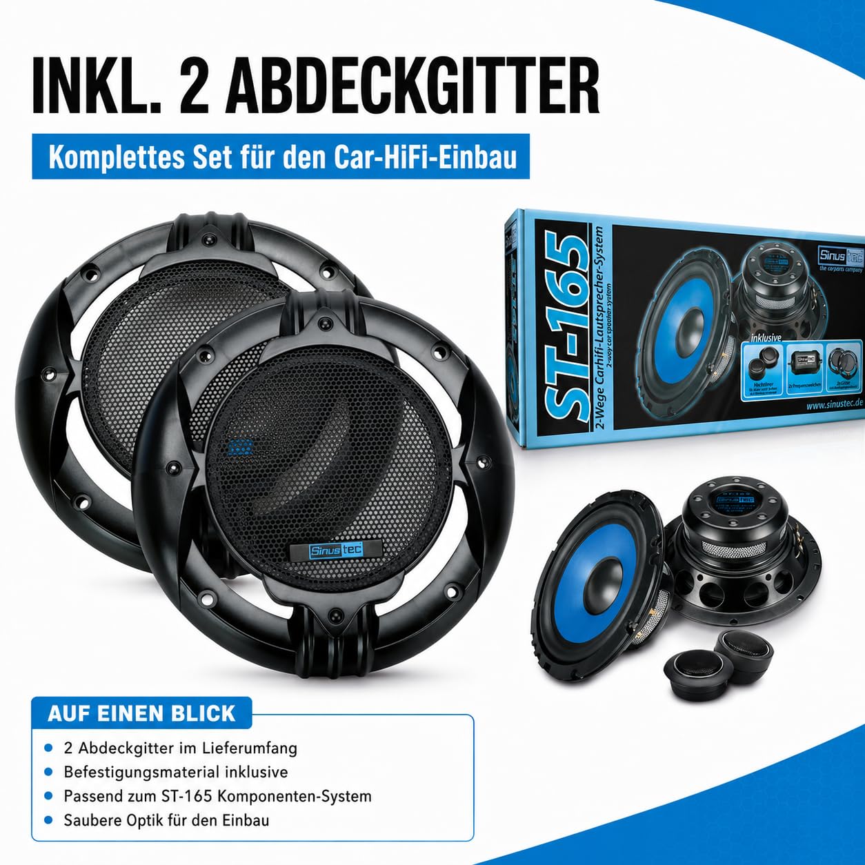 2-Wege Lautsprecher System ST-165 16cm, Schwarz
