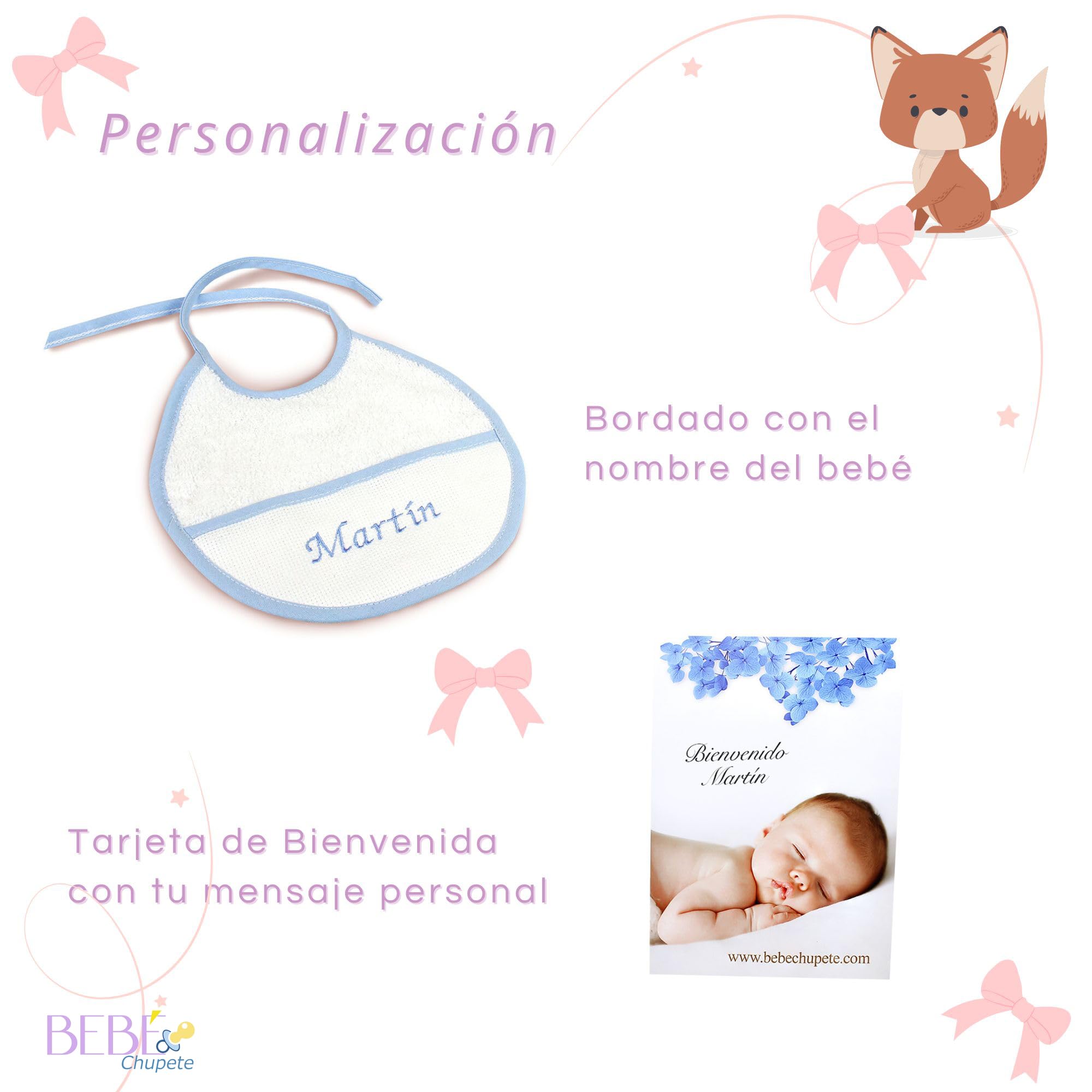 BEBÉCHUPETE Tarta de Pañales Personalizada DODO T Sensitive 33 Pañales - Canastilla bebe recien nacido - Regalo bebe recien nacido niño/a - Cesta bebe niño -Regalos bebes (Azul)