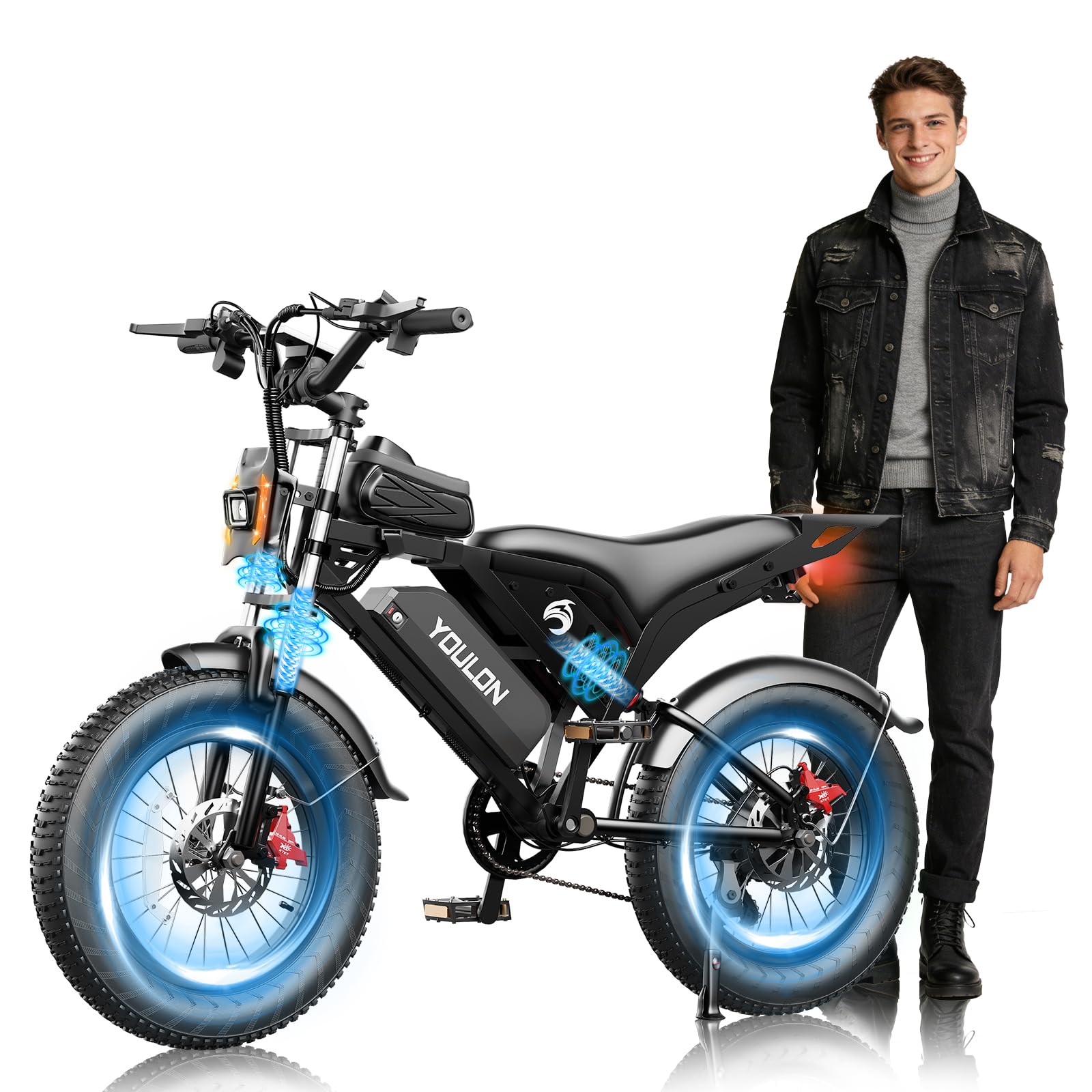 Electric Bike for Adults,1500W Peak Motor,30MPH,960WH/750WH Electric Bicycle,PAS 75Miles Long Range Ebike,Electric Dirt Bike with Removable Battery,20" Fat Tire Off Road E-Bike for All Terrain
