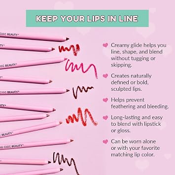 KimChiChic Beauty Your Unicorn Mouth Lip Liner, Ultra Creamy Long-Lasting Lip Pencil, Smooth Glide for Defined, Fuller-Looking Lips, Beginner-Friendly, Cruelty Free, 03 Beet Beet