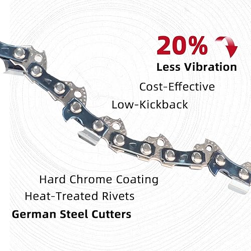 Miniatura 4 de Paquete de 3 cadenas de motosierra de 16 pulgadas 38 LP .043 pulgadas, 55 eslabones de transmisión para Stihl MS170 MS180 017 009 019 023 PM400 61