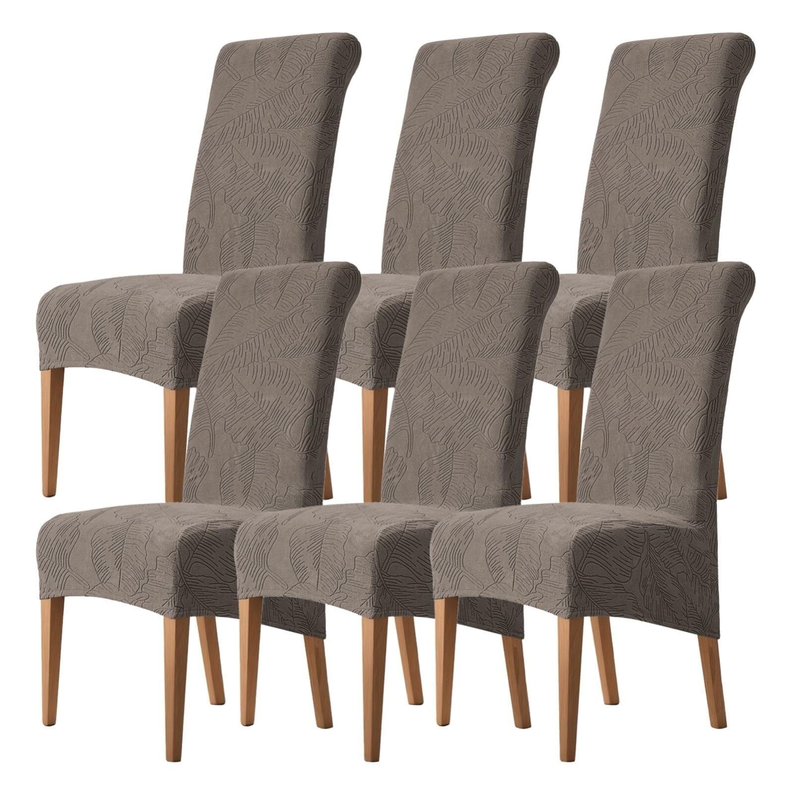 NMVAWIPT Stretch High-Back Dining Chair Covers, Removable Washable Protectors For Home, Restaurant, Banquet(8#,6Pcs)