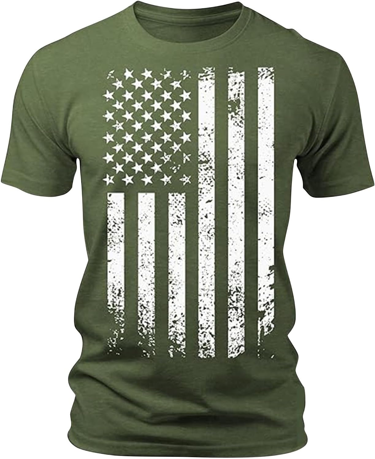 RJRA American Flag Print Men's T-Shirt - Patriotic Short Sleeve Tee (XX-Large)
