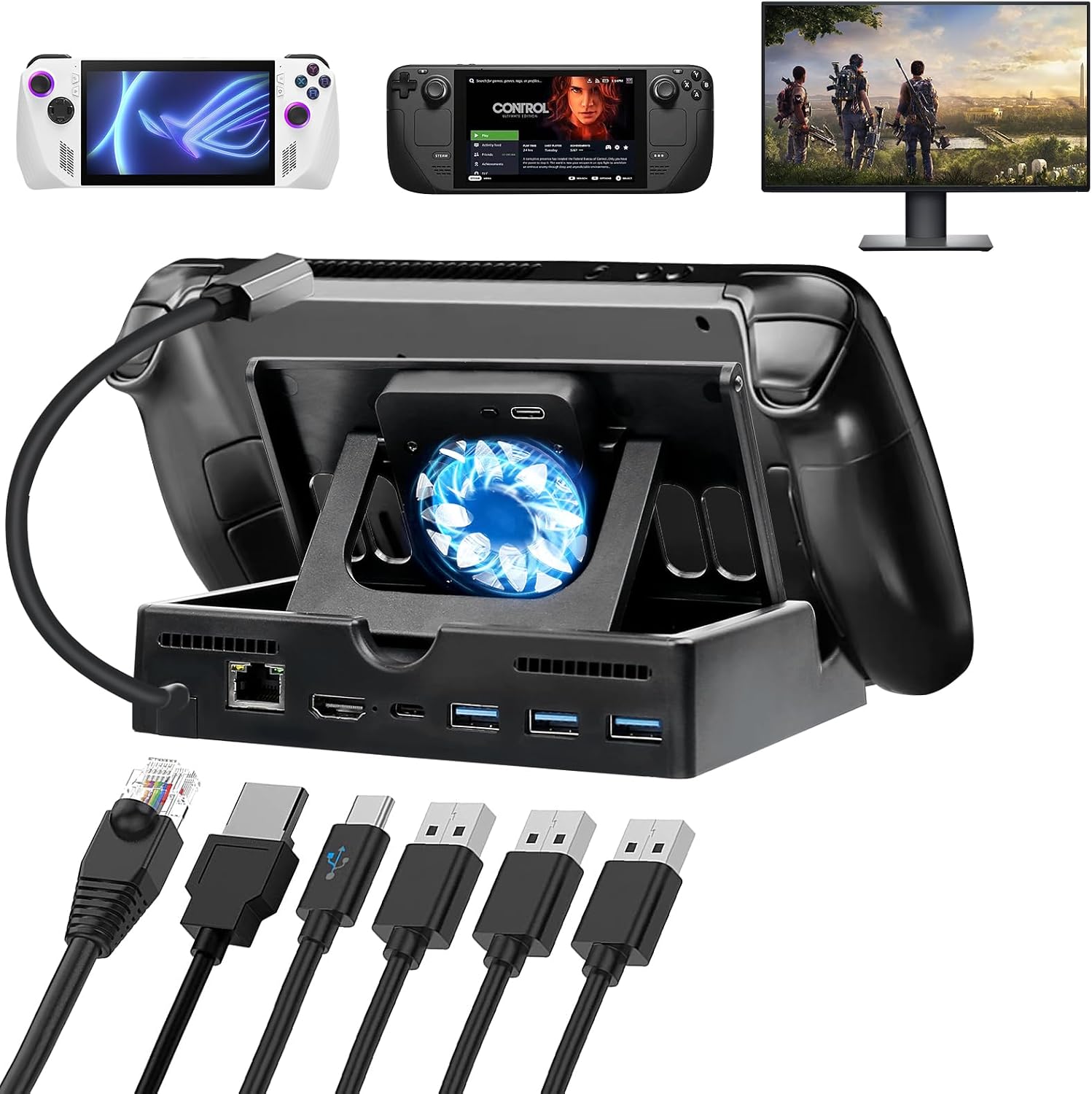 AUDHEID 6-in-1 Docking Station with Gigabit Ethernet