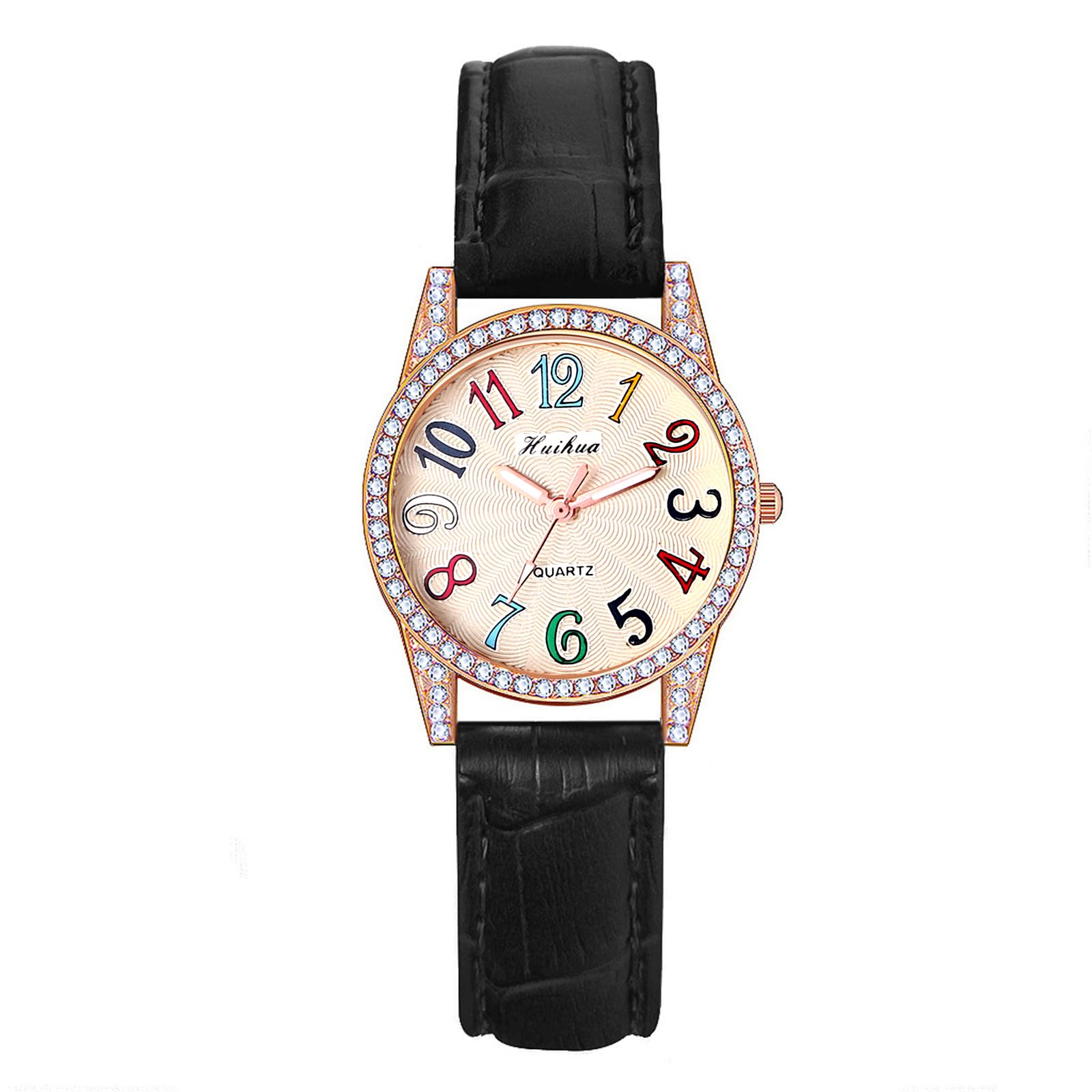 JewelryWe Damenuhr Elastische Uhr mit Pulsberechnung: 12/24H