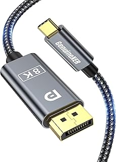 GenuineXER Unidirectional USB C to DisplayPort 1.4 Cable 8K@60Hz, 4K@240Hz, 32.4Gbps, Thunderbolt 4/3 Compatible Type C to Price In India