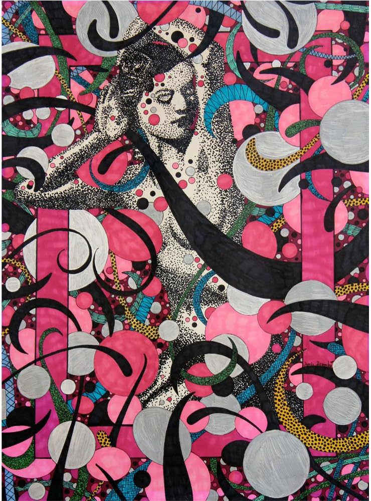 artisticle Lady in Pink Art Print, 8" x 10"