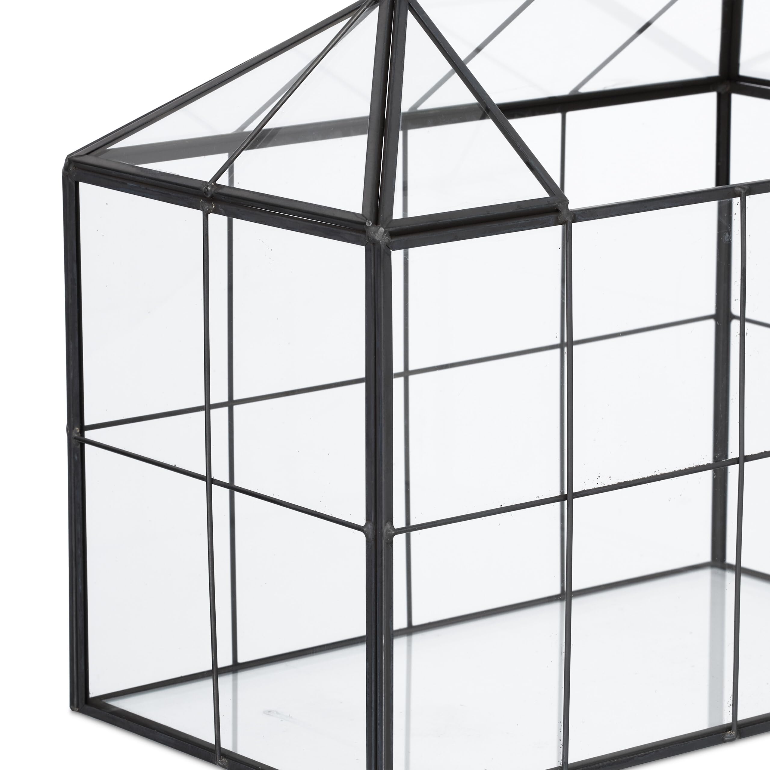 Relaxdays Terrarium pour Vos Plantes, décoratif et Pratique, pour Le Rebord de la fenêtre, 20 x 24,5 x 13,5 cm, Noir