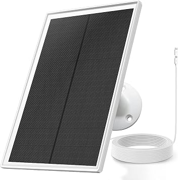 Solar Panel Charger for Arlo Essential 2K Outdoor2nd Gen/Essential XL Camera2nd Gen/Essential Spotlight, 5V 6W Continuously Charging, 9.8ft Cable, Weatherproof 1Pack