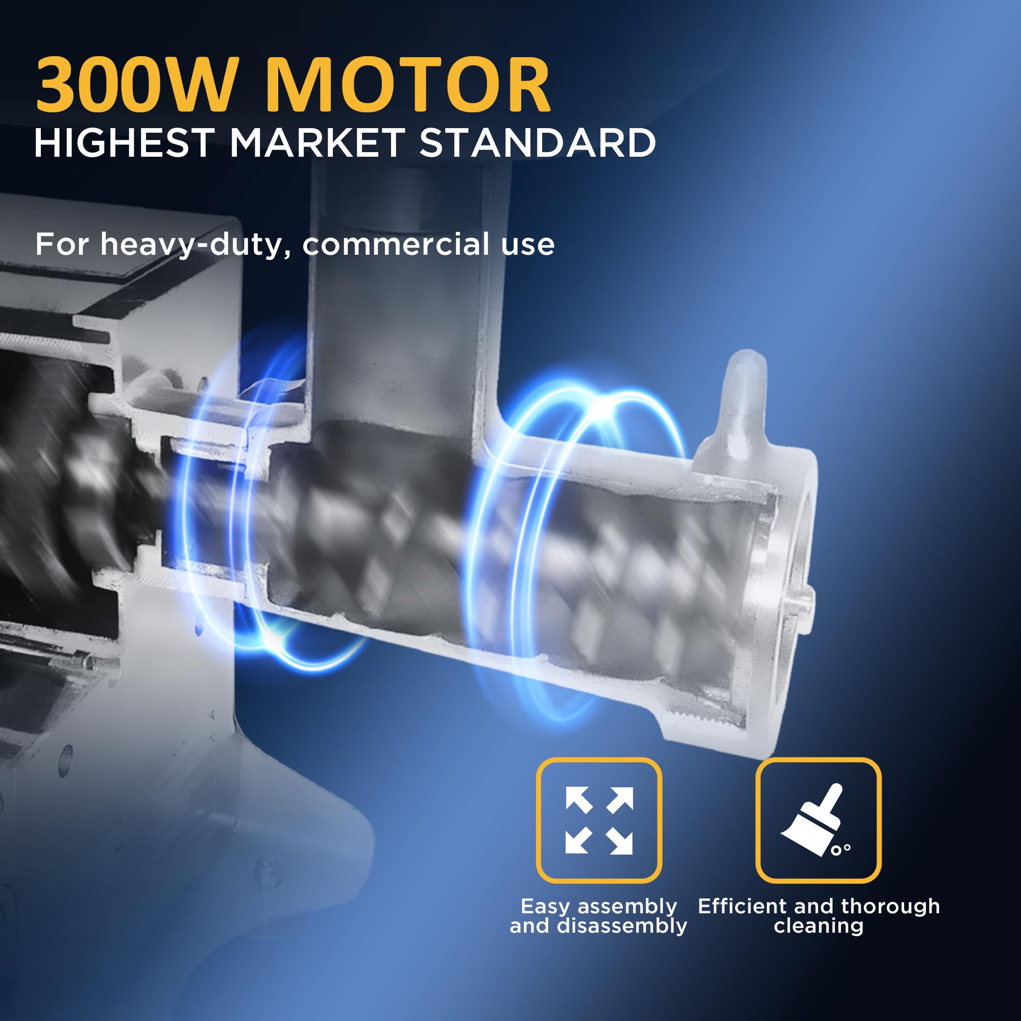 TOOGOOD #8 Stainless Steel Electric Meat Grinder, 0.4 HP 301W, Mirror Polishing, Heavy Duty Industrial Meat Grinder, Mirror Polishing, Ideal for Commercial and Regular Use