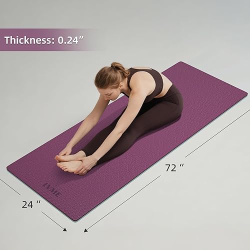Miniatura 2 de Yoga Mat Non Slip, Anti-Tear 14 Thick TPE Yoga Mats for Women and Men, 72"x24" Exercise & Fitness Mat with Carrying Strap, Workout Mats for Yoga,