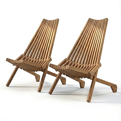 Miniatura 9 de Wooden Folding Tamarack Chairs, Natural Wood Adirondack Chairs, Wood Folding Chair for Outdoor, Patio, Porch, Pool, Backyard, Garden, Balcony and