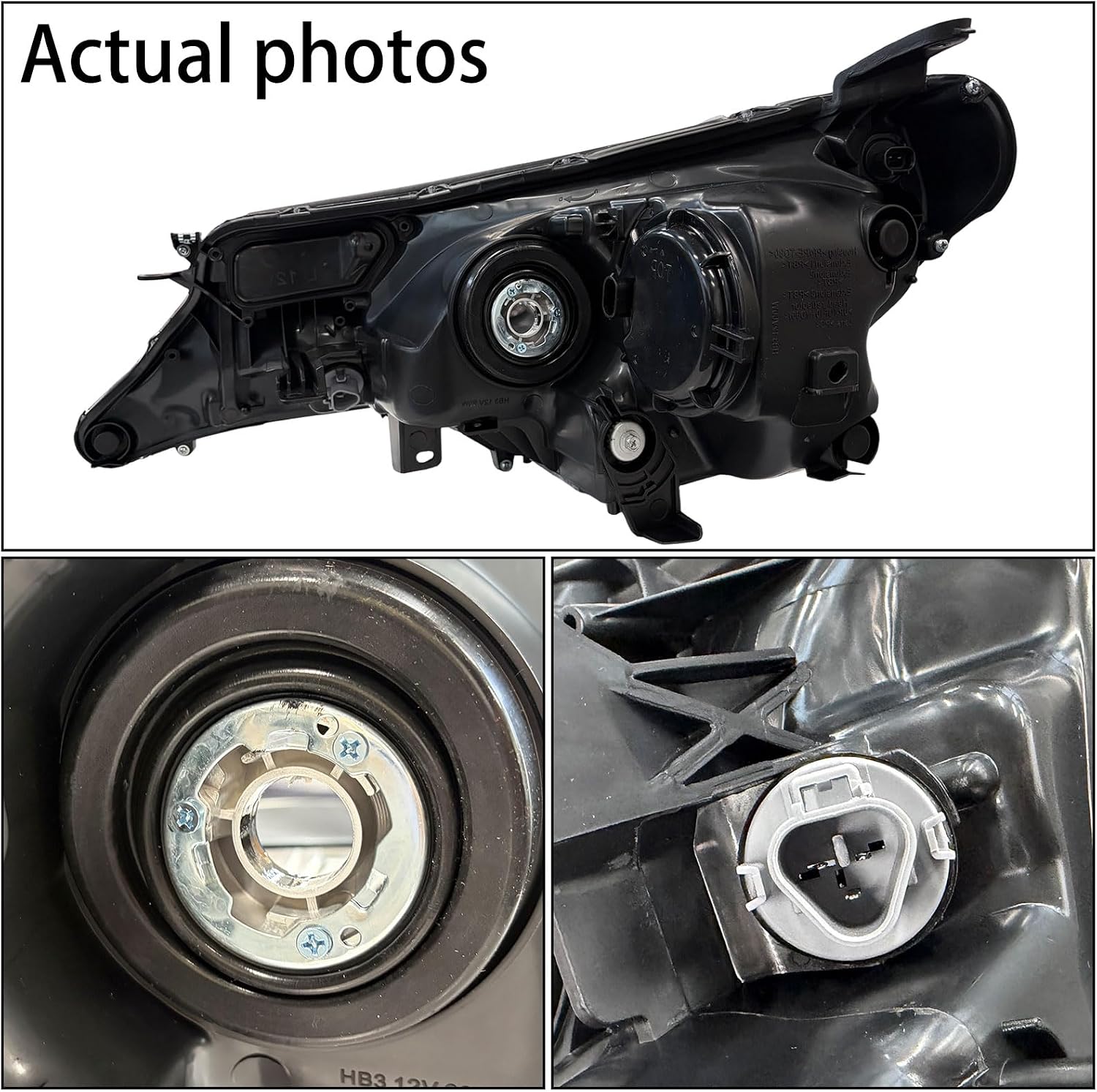 Headlight Assembly Set For 2013-2015 Toyota RAV4 Projector Lens Black Amber