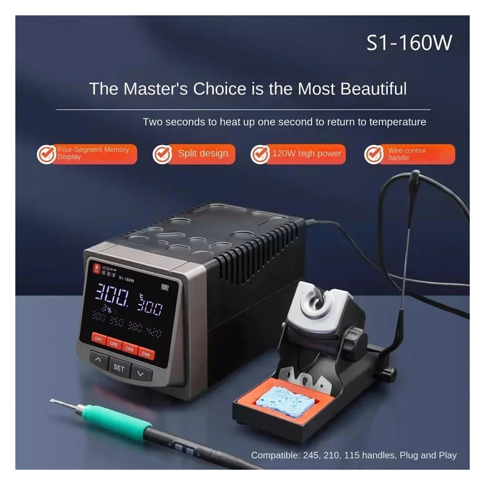 Stazione di saldatura S1 da 160 W, compatibile con il kit maniglie 245/210/115,Controllo preciso