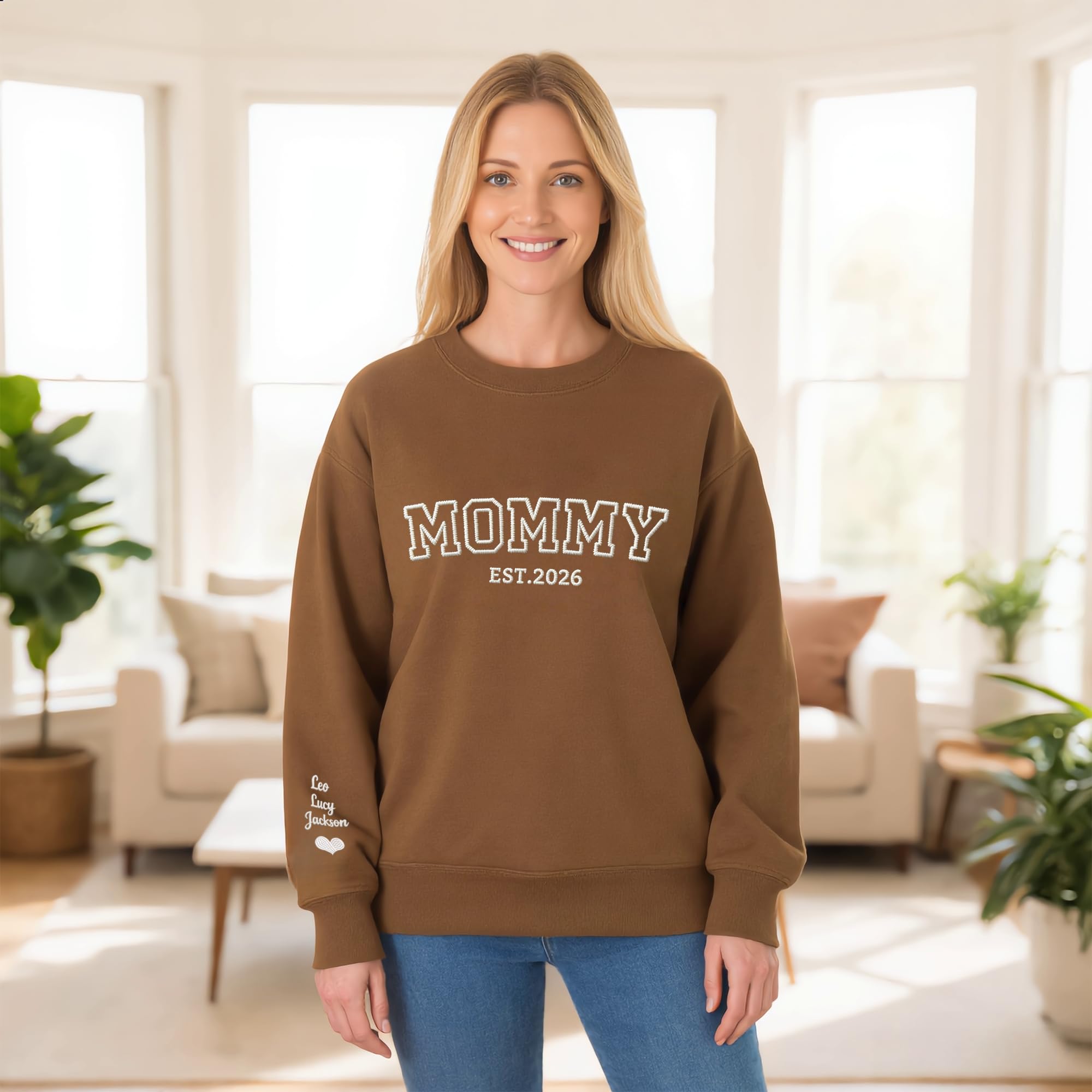 Sudadera Bordada Personalizada para Mamá, Sudadera Bordada Mama Personalizadas, Sudaderas con Capucha Personalizadas Bordadas, Regalos Hoodie para Nueva Mamá, Día de la Madre, Cumpleaños — view 3
