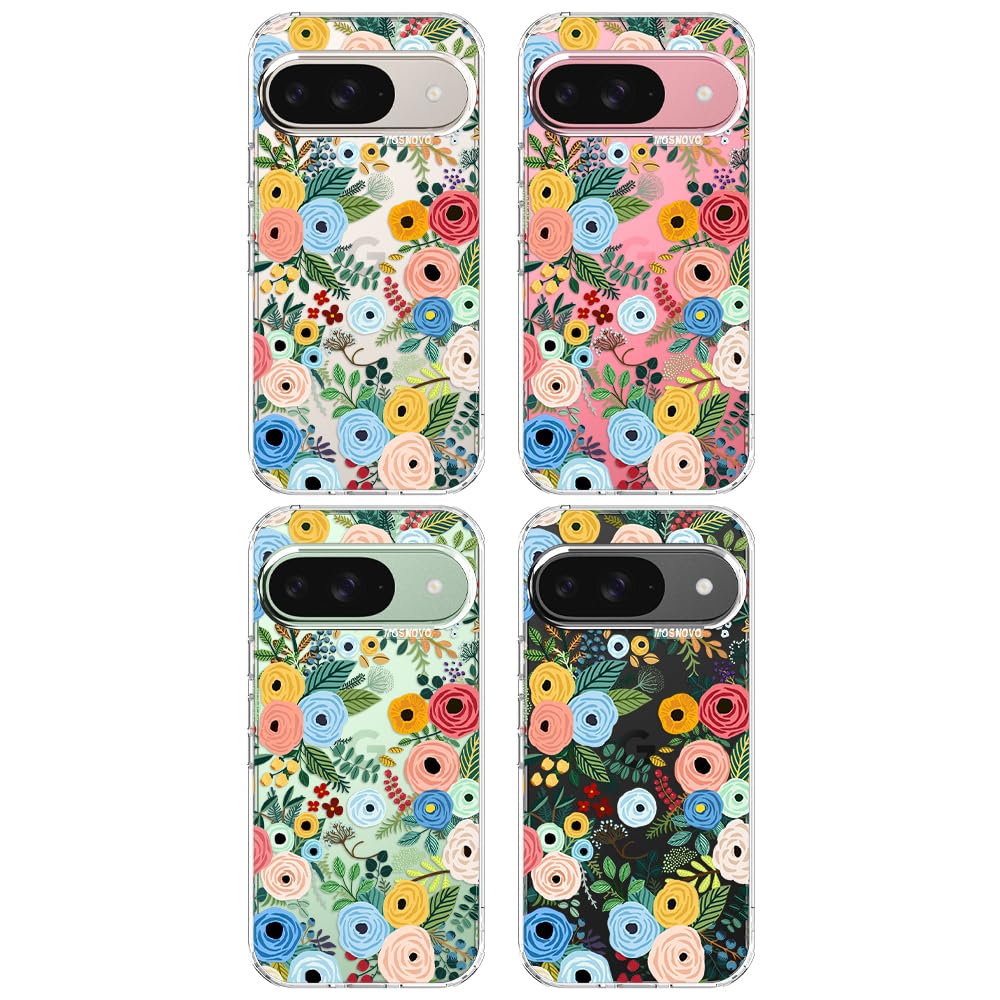 MOSNOVO Case for Google Pixel 10 & Pixel 10 Pro, [Buffertech 6.6ft Military-Grade Drop Protection] [Anti Peel Off Tech] Clear TPU Bumper Phone Case Cover Design - Cute Cherry — view 419