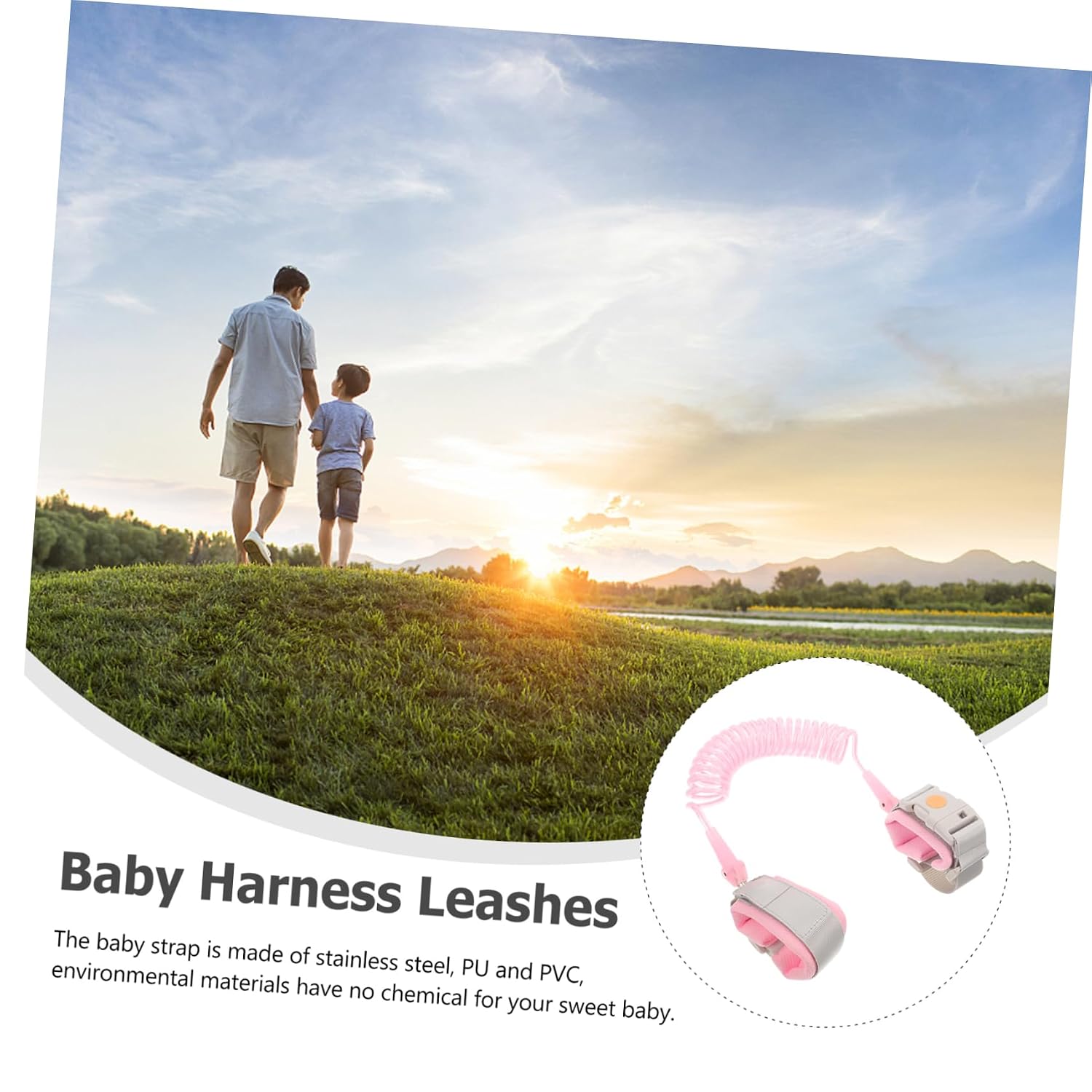 KOMBIUDA Anti-Lost Safety Baby Learning Walk Harness Reflective Straps Adjustable Toddler Traction Leash Infant Safety Belt for Outdoor Use Suitable for Zoo Mall and Travel