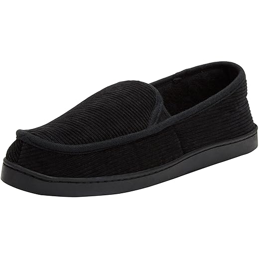 KingSize Men's Wide Width Cotton Corduroy Slippers - Big - 13 EW, Black