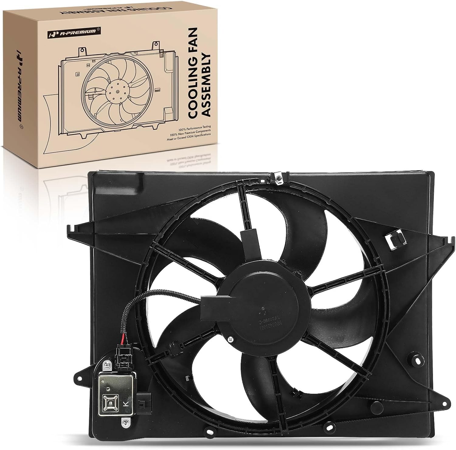 A-Premium Engine Radiator Cooling Fan Assembly Compatible with Select Hyundai Models - Sonata 2015 2016 2017, 2.4L - Replace# HY3115151, 25231C2000