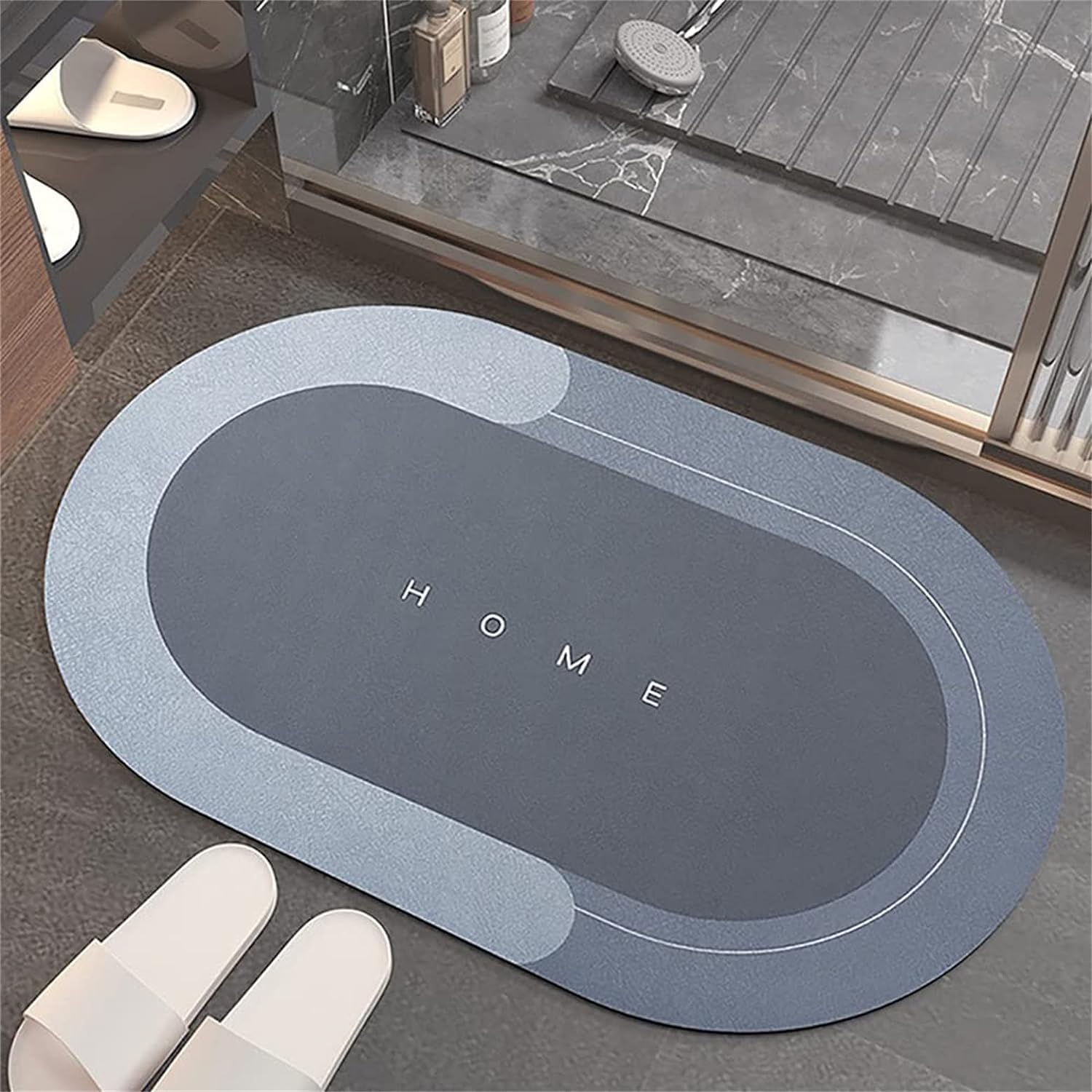 Somer FieldBath Mats, Anti-Slip Bathroom Floor Mats and Quick Dry Bath Rug, Super Absorbent Bathtub Mat with Non-Slip, Thickened, Soft, Easier Clean Carpet - Best Buy (39.90 X 59.90 Cm, Oval)