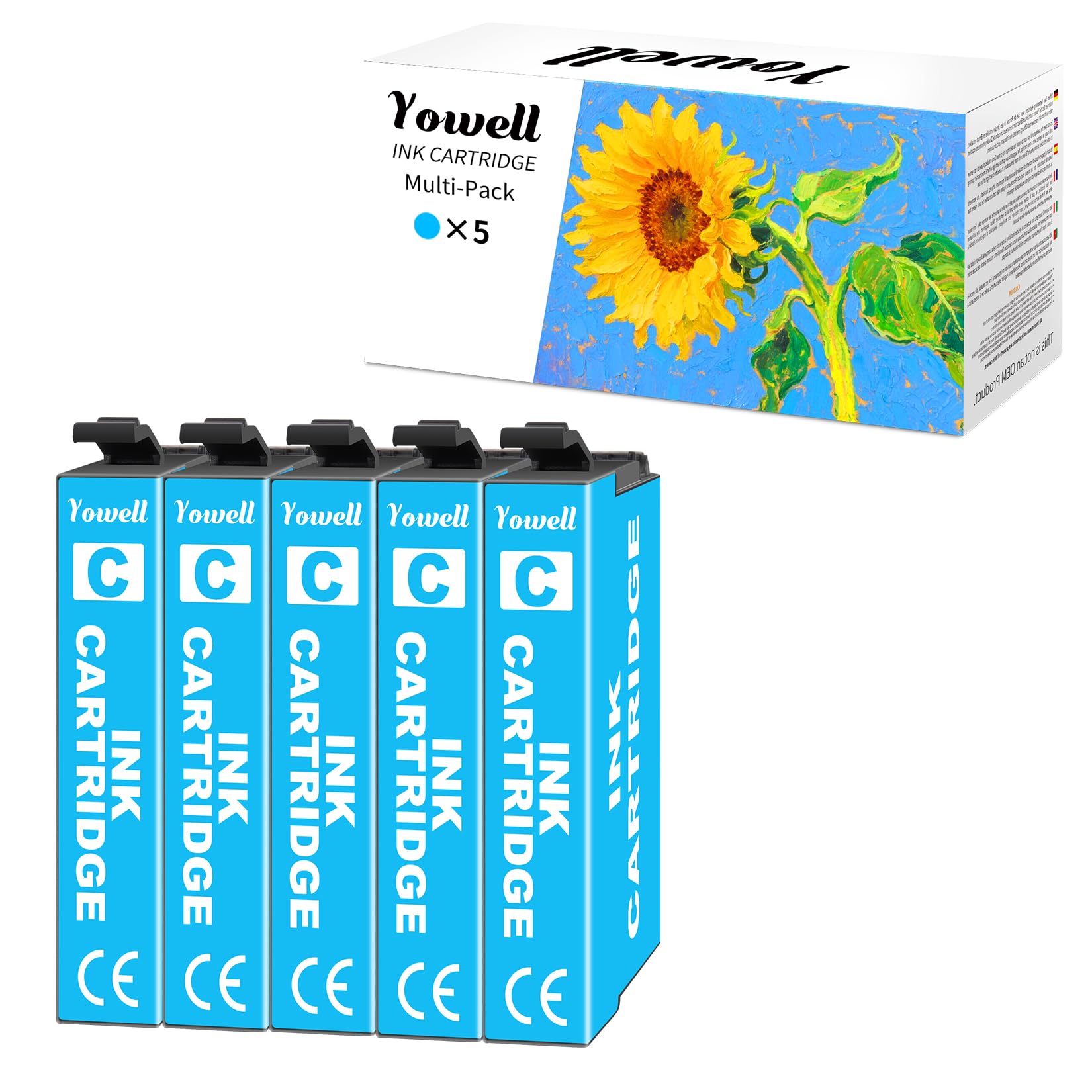 Yowell 5X 603XL Multipack Kompatibel für Epson 603XL Cyan Druckerpatronen für Expression Home XP-3105 XP-2100 XP-2105 XP-4100 XP-4105 Workforce WF-2830 WF-2810 WF-2835 WF-2850