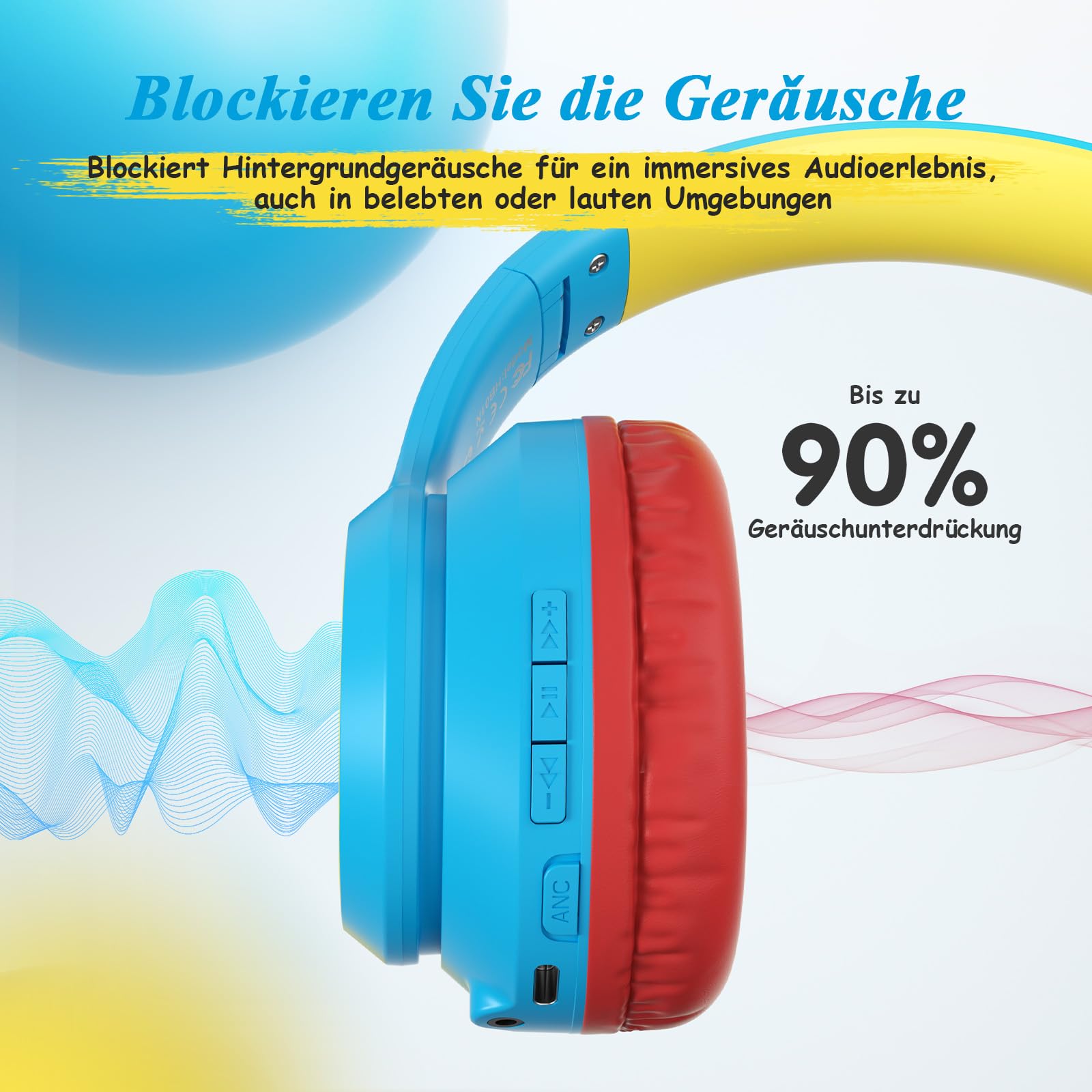 TONOSHARK Bluetooth Kopfhörer Kinder | Noise Cancelling Kopfhoerer Kinder