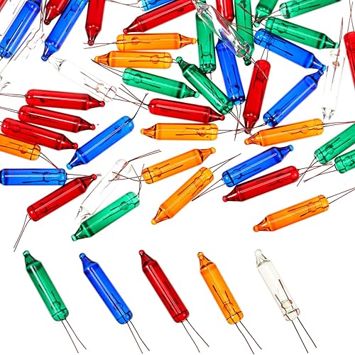 Miniatura 9 de Mudder 60 unidades de 2.5 V Navidad 50100150200 unidades, mini luces incandescentes de alambre de repuesto, bombillas de repuesto para interiores y