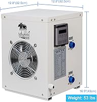 Vista 4 de Mini bomba de calor de piscina de 12000 BTU para piscinas sobre el suelo, calentador eléctrico de piscina de 3.5 kW con intercambiador de calor