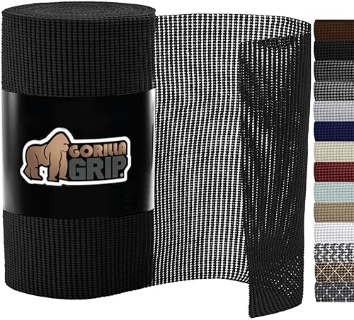 Gorilla Grip Forro para estantes y gabinetes, agarre grueso y fuerte, forros no adhesivos que protegen armarios de cocina y armarios, cajones de