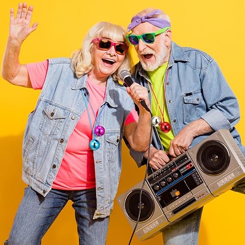 Miniatura 4 de 96 collares de bola de discoteca a granel de los años 70, collares de discoteca de colores surtidos de 1.5 pulgadas, decoraciones de fiesta de