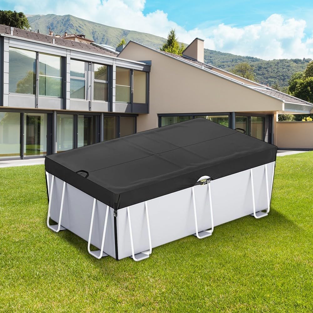 Resistente copertura rettangolare per piscina, realizzata in tessuto Oxford 210D con coulisse per protezione per tutte le stagioni (1,5 x 2,4 m)