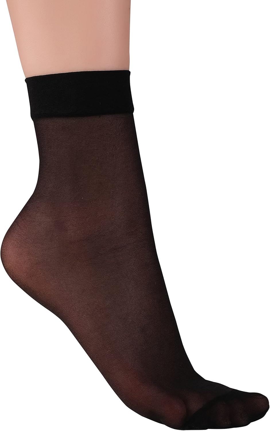 Ankle High Sheer Socks for Women, 5 or 10 Pairs in Gift Box, Black - Nude Colors Breathable Compression Nylon Hosiery