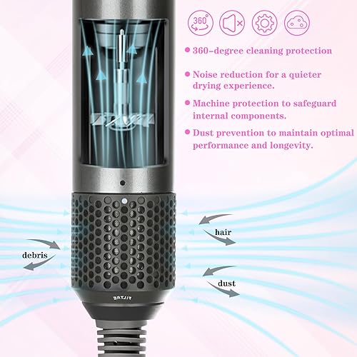 Miniatura 3 de AFDD Reemplazo de la cubierta del filtro exterior para Dyson Airwrap Hair Styler HS01 HS05 Modelos Filtro externo Filtro magnético Jaula piezas de