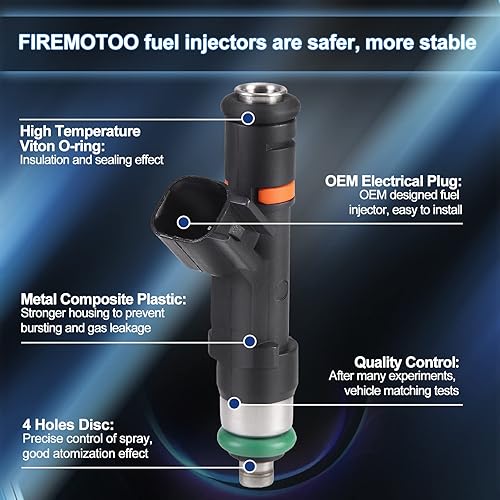 Miniatura 2 de FIREMOTOO Juego de 8 inyectores de combustible compatibles con Ford F150 XL XLT FX4 2004 5.4L V8 Reemplazar 0280158003 822-11181 3L3Z9F593DA